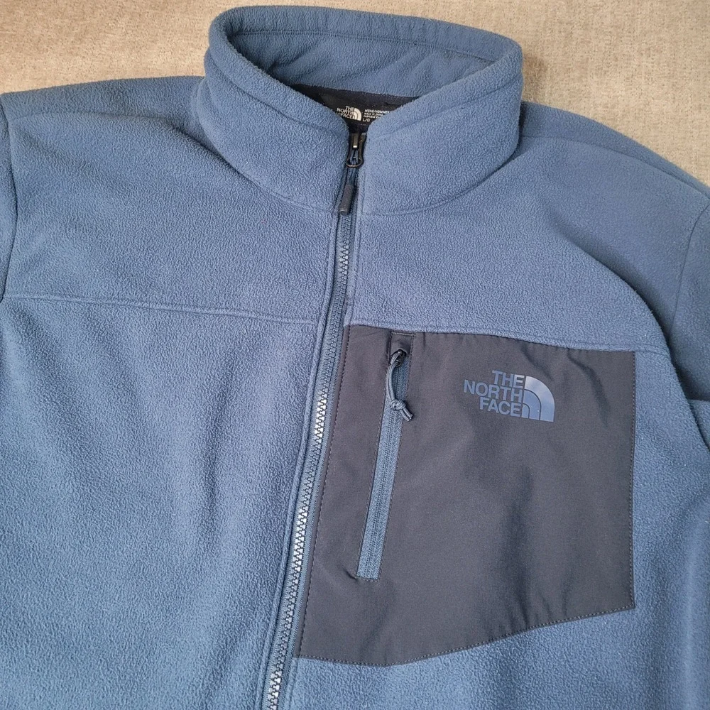 North Face Campshire Mens L Full Zip Fleece Jacket Blue Sherpa Lined NF0A33QW